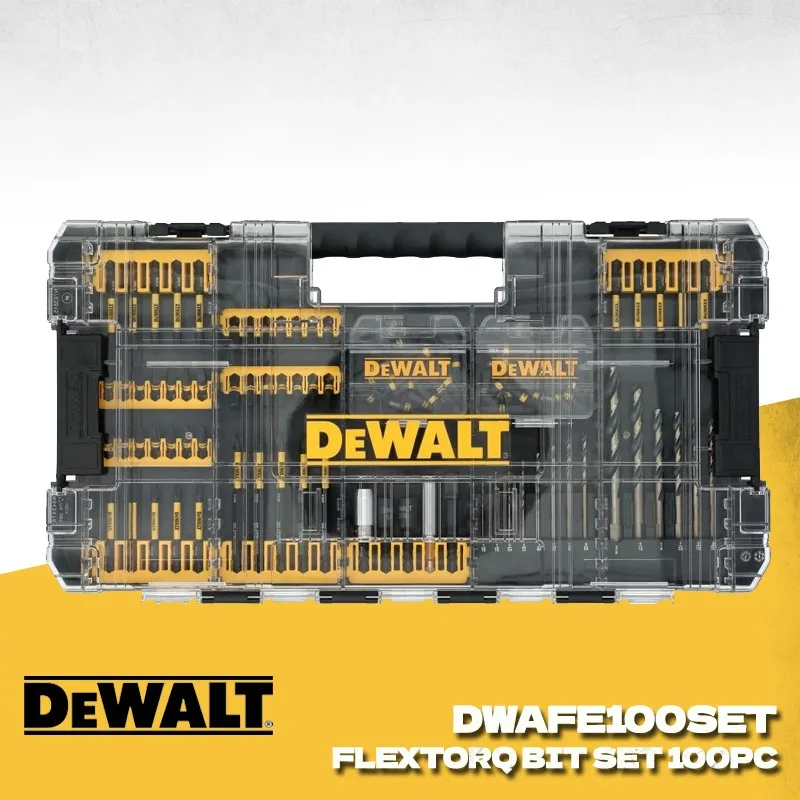 DEWALT ELITE SERIES 100Pcs Impact Ready Drill & Driver Bit Set FLEXTORQ ToughCase+ Storage DWAFE100SET  Power Tool Accessories