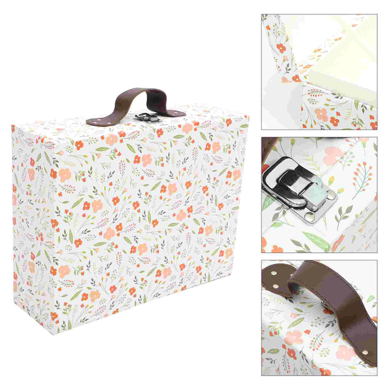 Portable Storage Box Suitcases Mini Wedding Gift Packing Jewelry Festival Holder Paper Present Bride Paperboard