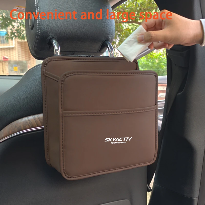 For Mazda Skyactiv 2015-2020 Organizer Multifunction High-Grade Leather Car Backseat Storage bag Car Interior Accessorie