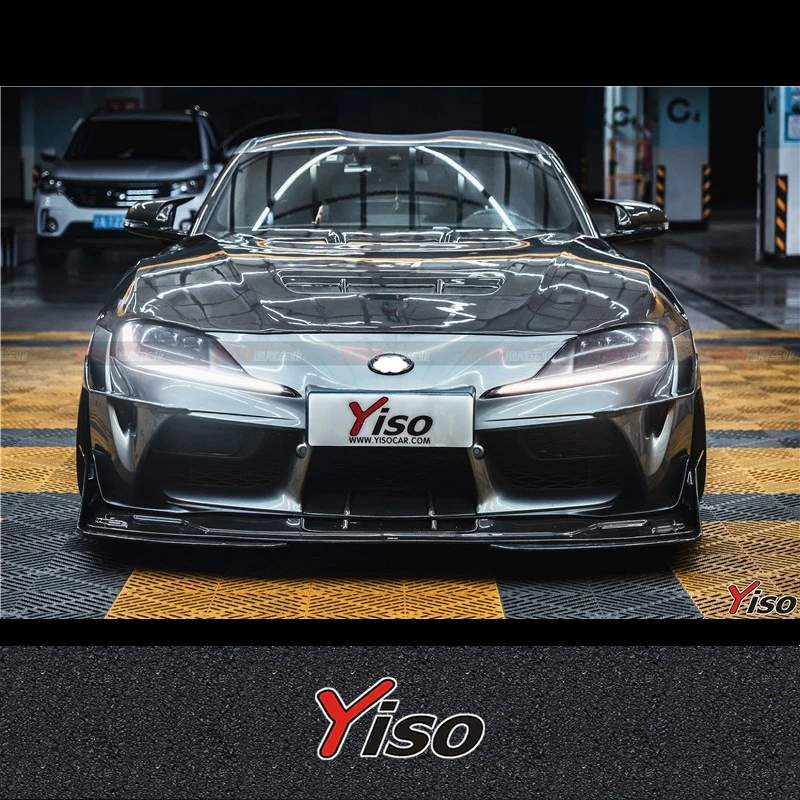 Для TOYOTA SUPRA A90 модифицированное углеродное волокно Yiso Bat King HOOD аэродинамический Комплект переднего спойлера