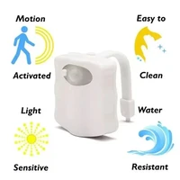 HOMEFISH Wireless Motion Sensor LED Night Light RGB 8 Colors Toilet Bathroom Atmosphere Colorful Lamp Sensor LED Night Lights 3