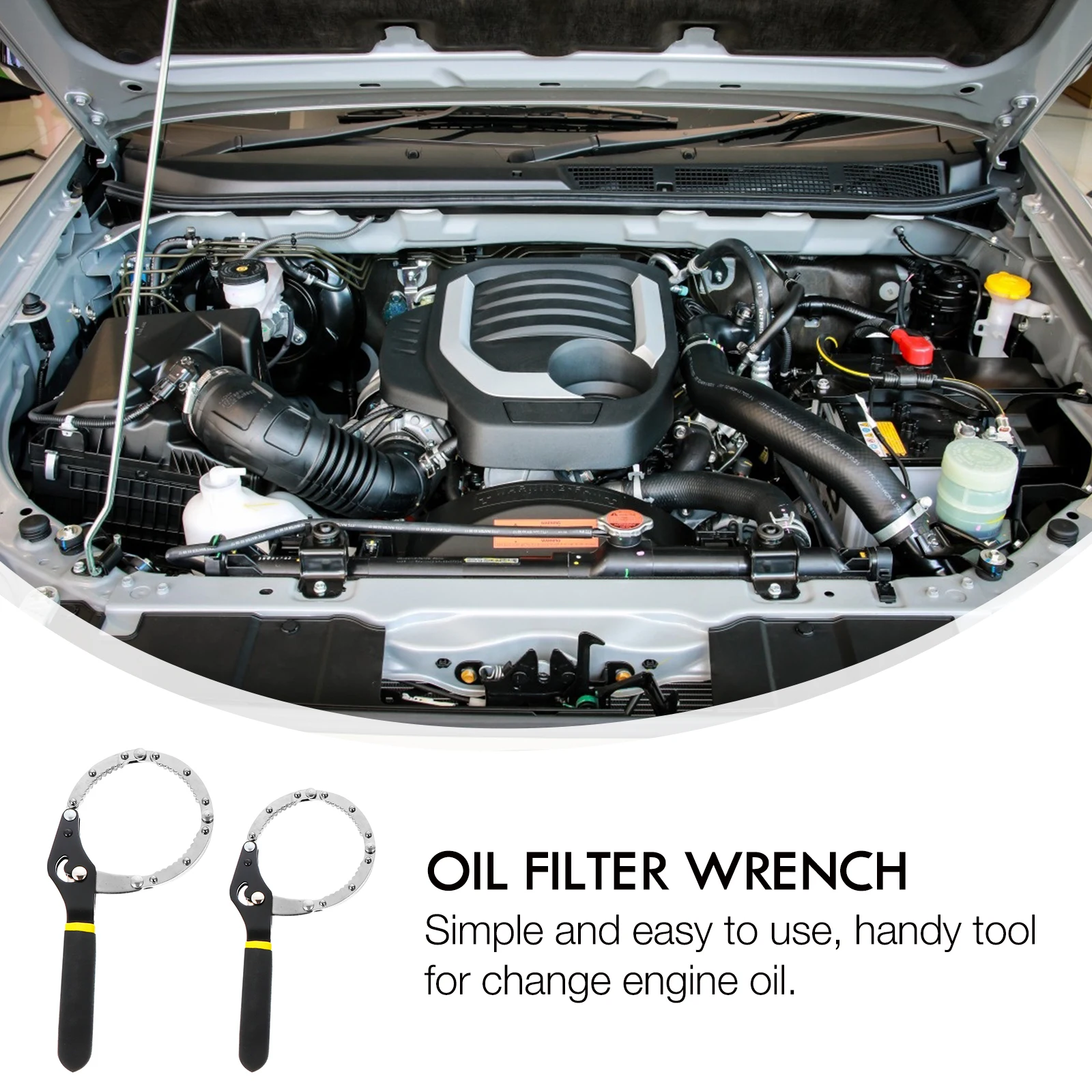 

2pcs Oil Filter Wrench Carbon Steel Adjustable Removal Tool For Car Motorcycle Trucks Farm Equipment Compact Lightweight
