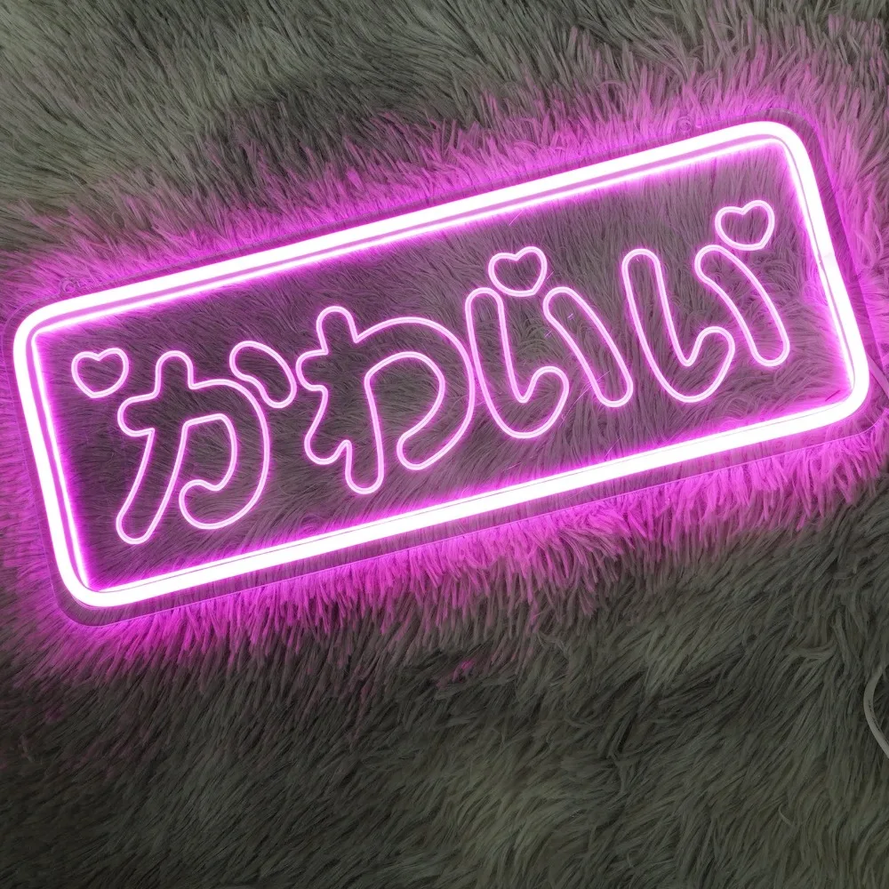 Kawaii Neon Bord Sculptuur Custom-Kleermaker Usb Led Neon Bord Licht Voor Slaapkamer Decor Bar Muur Lichtgevende Letters Decoratie Item