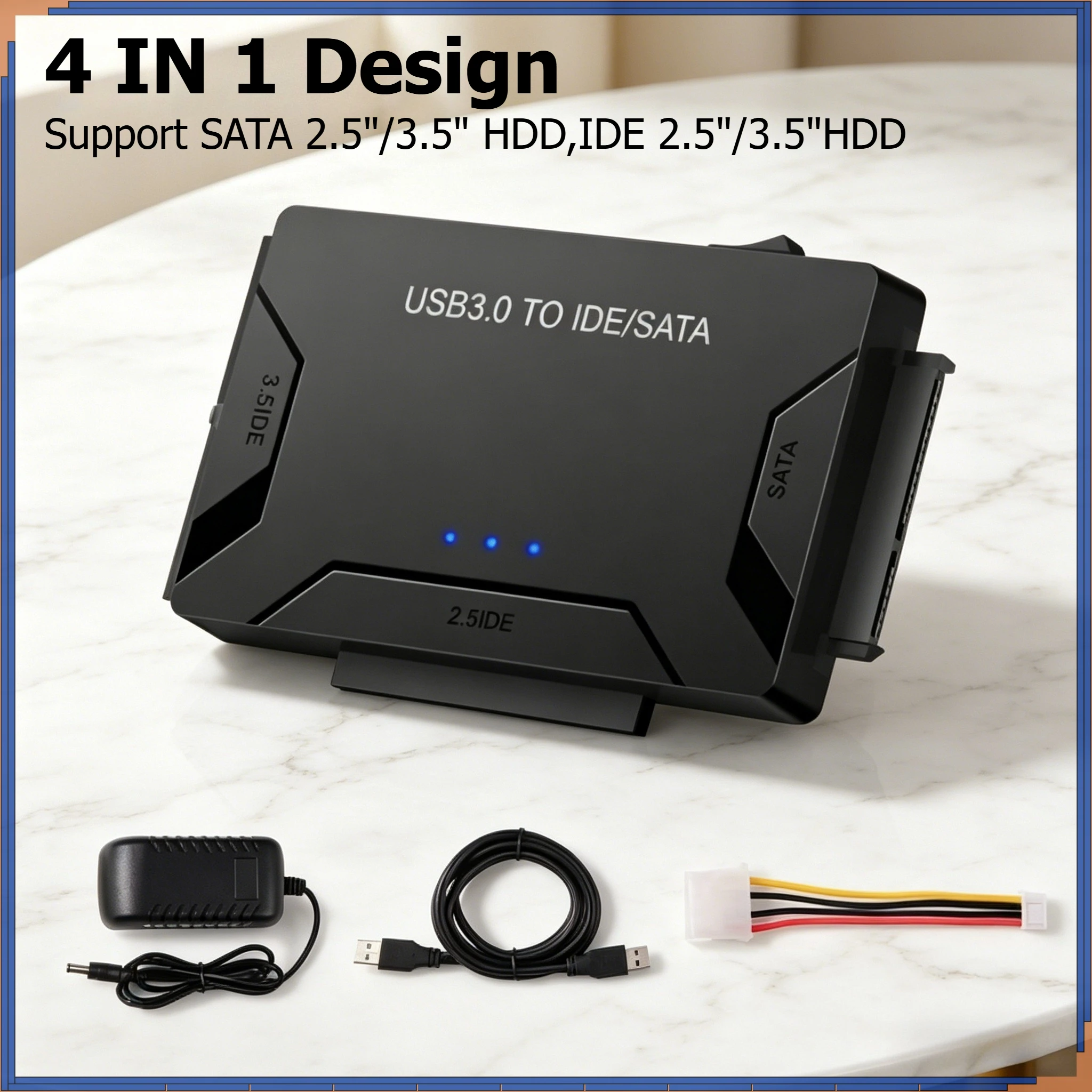 USB 3.0 to SATA IDE Hard Disk Adapter 2.5/3.5 Inch HDD SSD Optical Drive Data Transfer Converter for Desktop Laptop Hard Disk