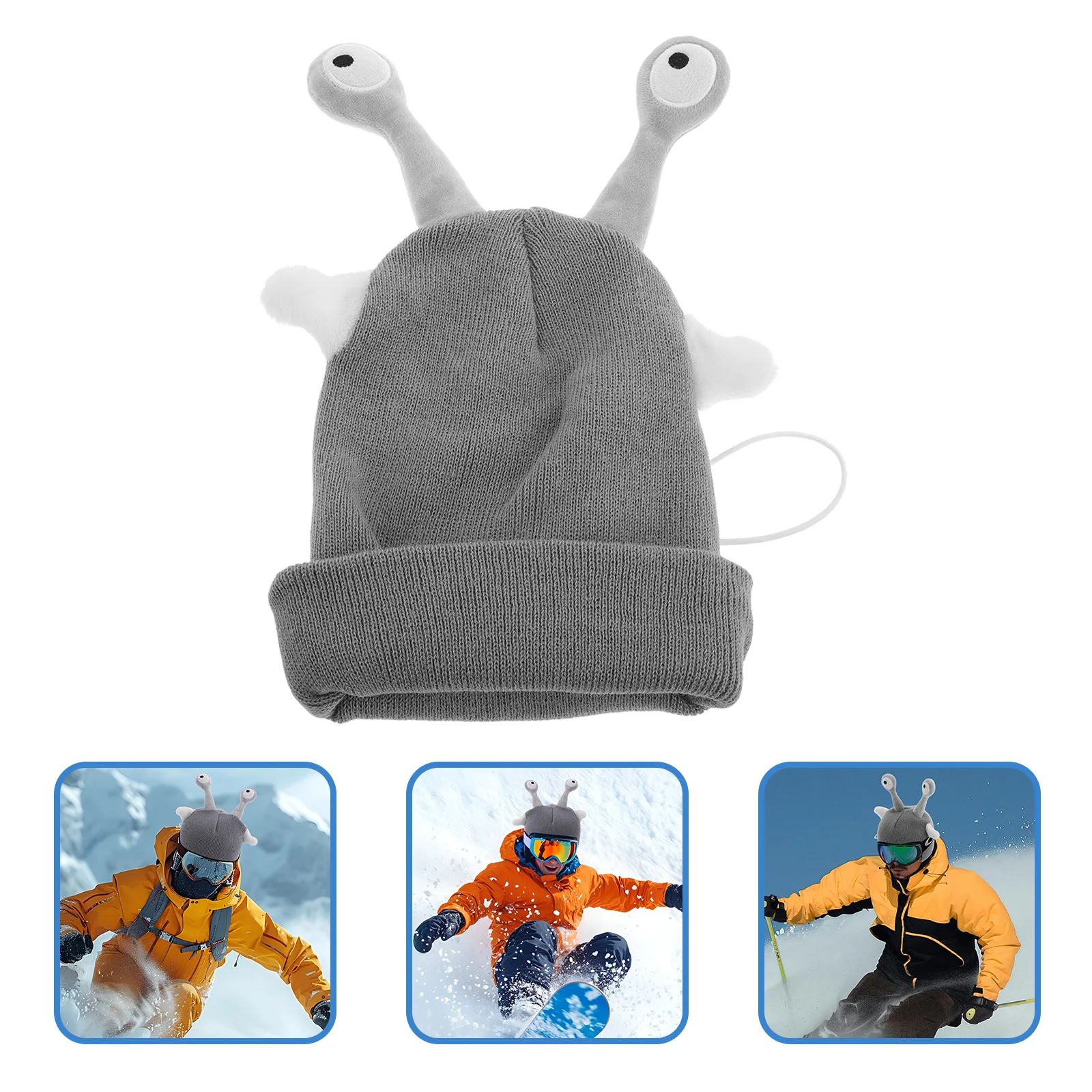 

Knitted Ski Cover Cute Cartoon Design Soft Comfortable for Single Doubleboard Ski Snowboarding Winter Use