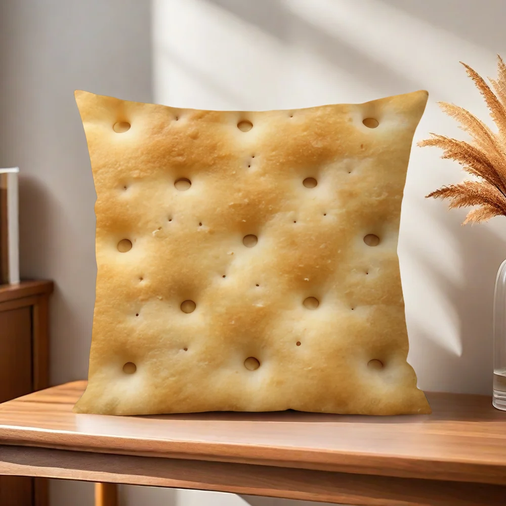 Doppelseitiger Toast-Salzkeks-Kissenbezug für Zuhause, Sofa, Wohnzimmer, Büro, Café, Auto – Detail 5