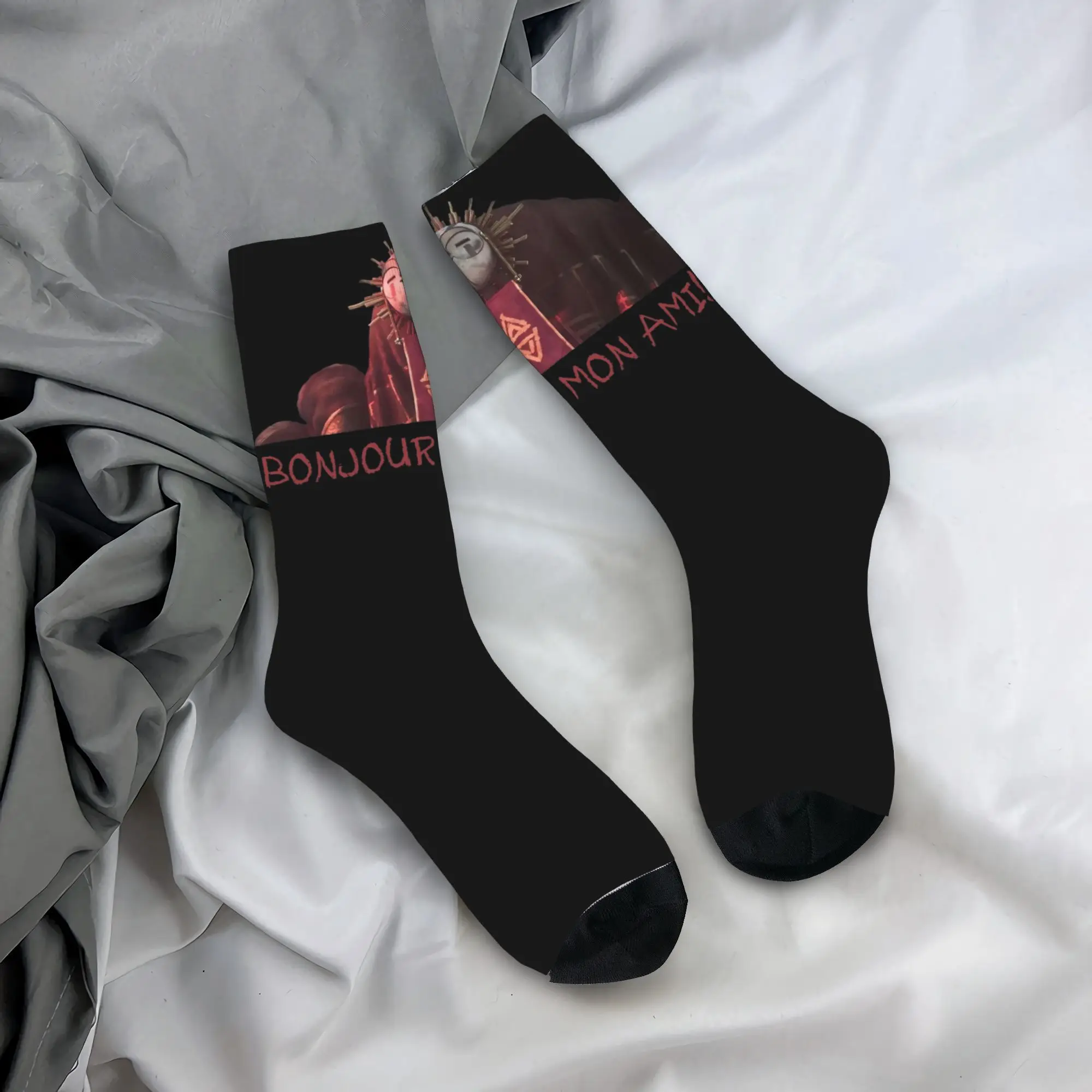 Clair Obscur Expedition 33 Esquie Calcetines Mercancía para hombres Mujeres Bonjour Mon Ami Gamer Calcetines flexibles Medias acogedoras