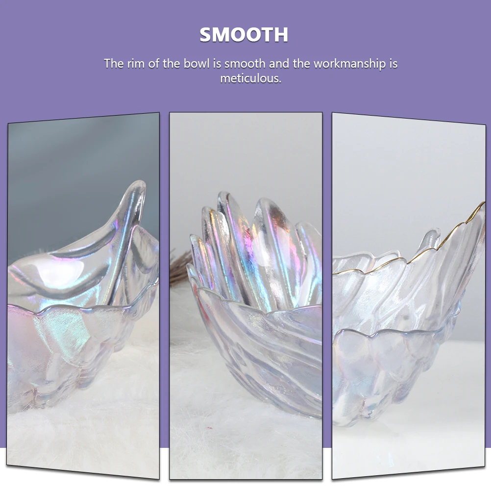 

Rainbow Glass Bowl Nordic Style Delicate Fruit Salad Dessert Bowl for Home Party Wedding Decorative Food Serving Kitchen