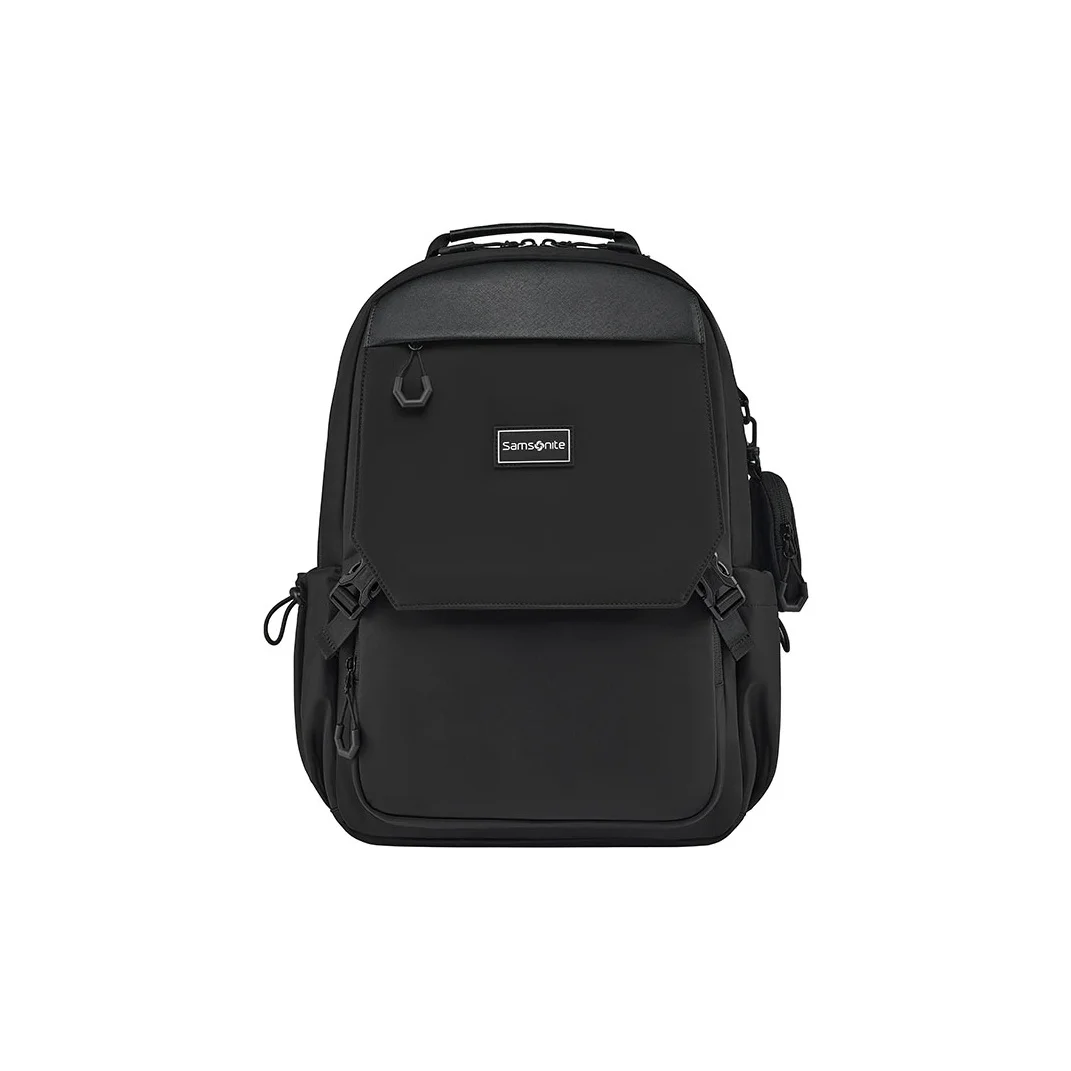 Mochila Casual de Negócios SAMSONITE VERCELLI em Tecido Grande Capacidade Masculina Preta