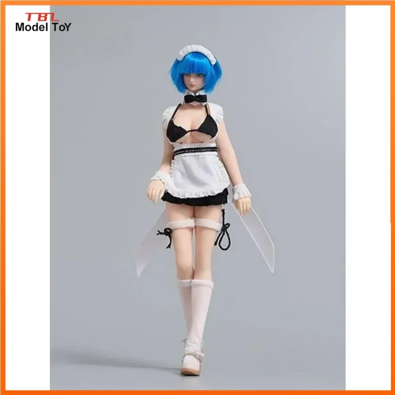 CD053 1/12 Scale Female Soldier Housemaid Outfit Set Apparel Black White Clothes Model for 6'' Action Figures Gift Toys