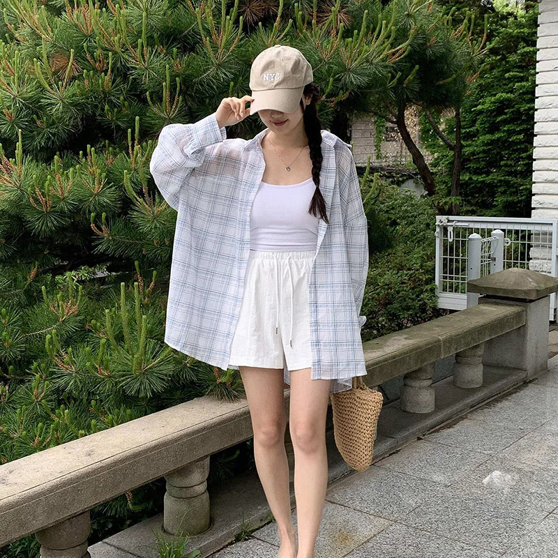 2025 frühen Herbst Koreanische Klassische Lose Medium Lange Ärmel Dünne Sonnencreme Hemd Mantel für Frauen Süße Shirts Frauen Shirt Tops