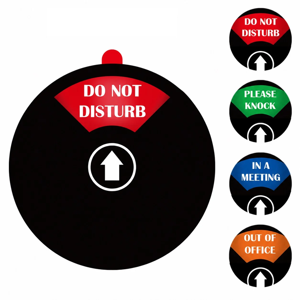 5/6 Inch Acrylic Office Door Status Sign Do Not Disturb Please Knock Meeting Room Privacy Indicator Self Adhesive, Black/Silver.