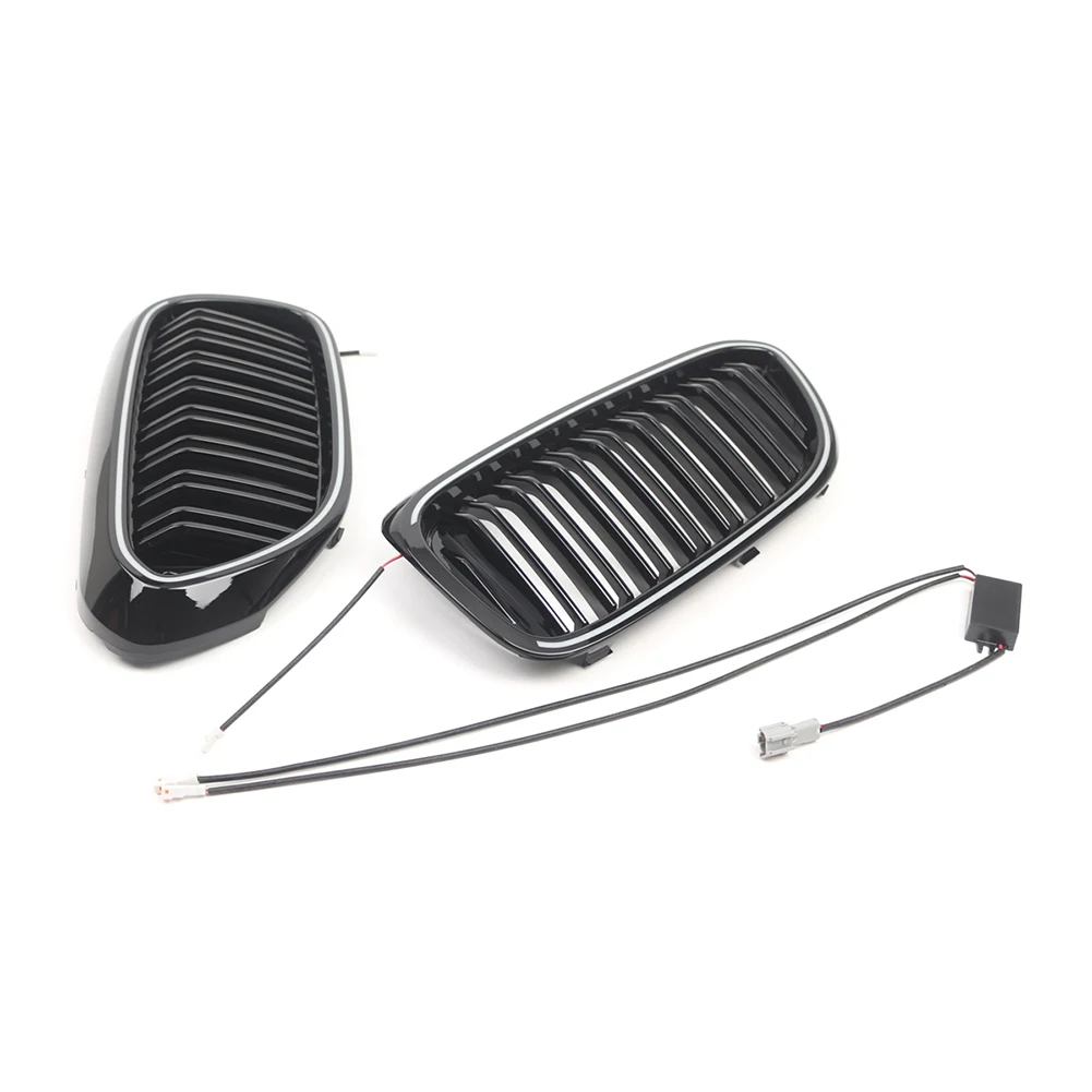 ABS Front Kidney Grille with Built-in LED Lights for BMW G30 G31 5 Series 2017-2019 Pre-LCI Bumper Installation