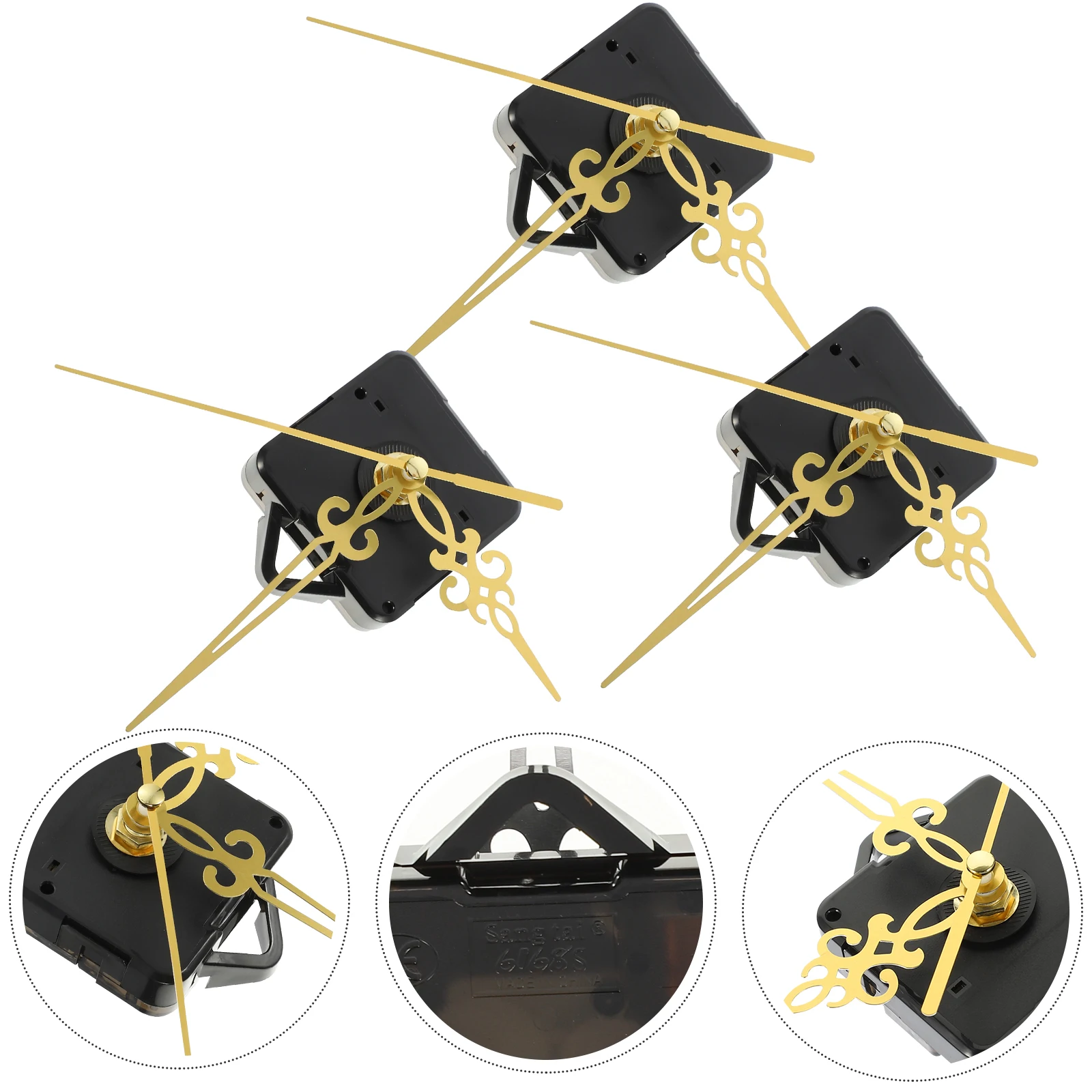 

3Sets Quartz Clock Movement Silent Durable Core Replacement Kit Wear-Resistant for Household Decorative Clock Mechanism