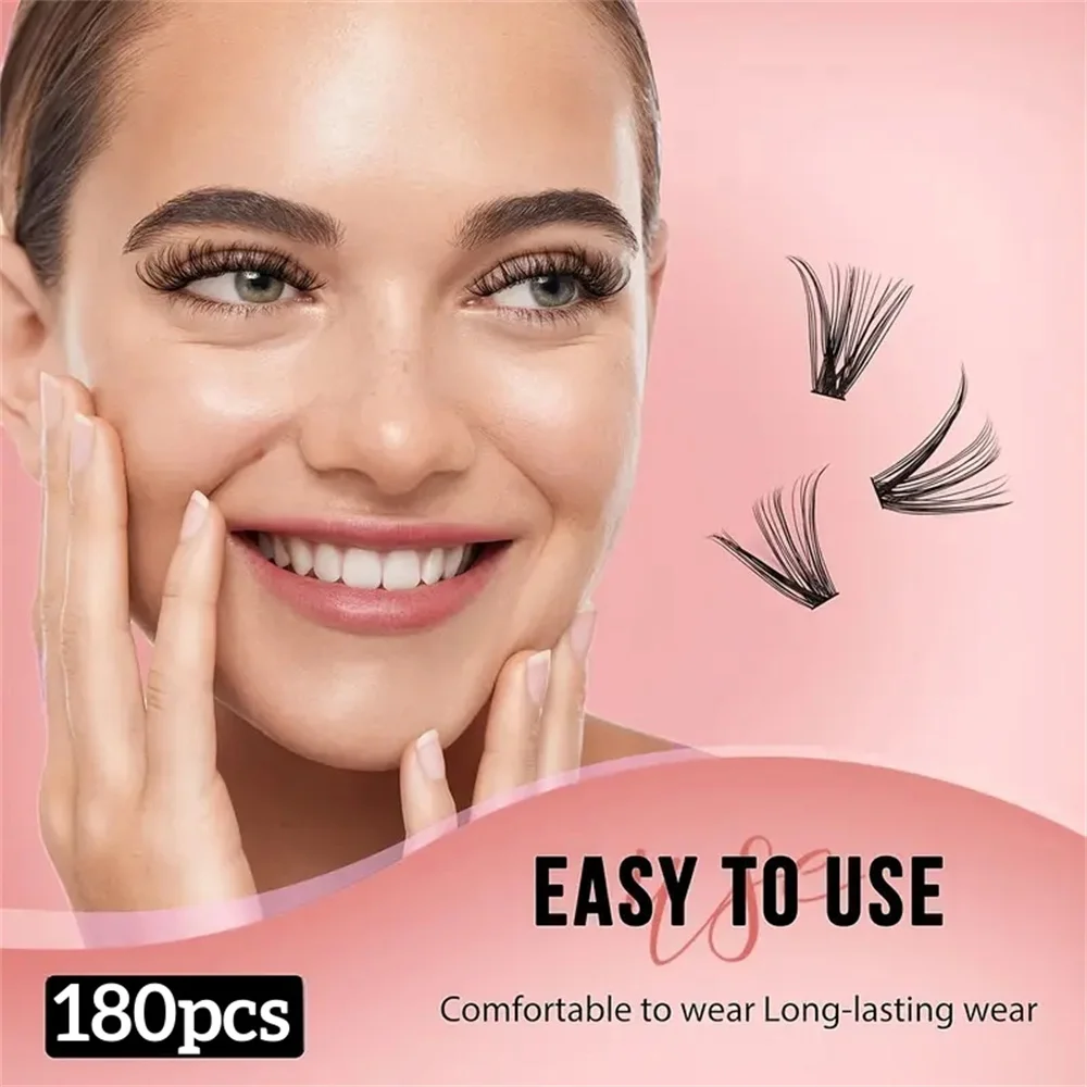 10 file di 180 occhi di gatto, effetto ciglia naturali, graziosi ciglia finte per occhi di bambino!
