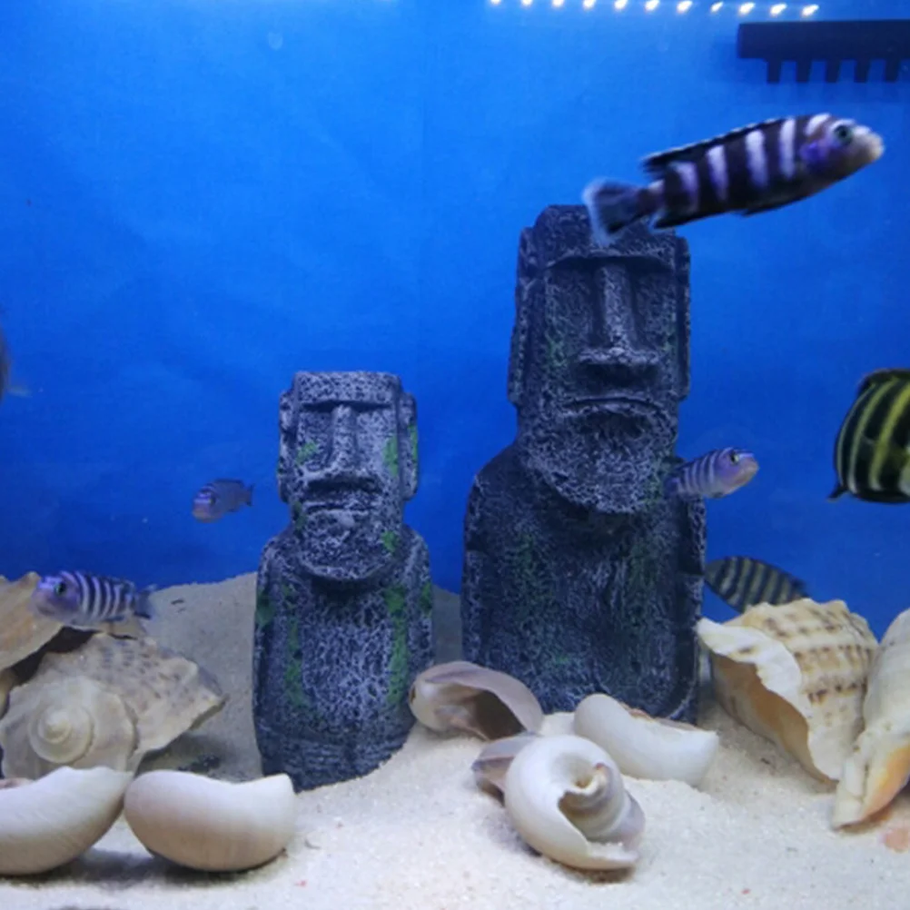 

2 PCS Aquarium Decoration Resin Statue for Decorations Fish Tank Ornament Figure