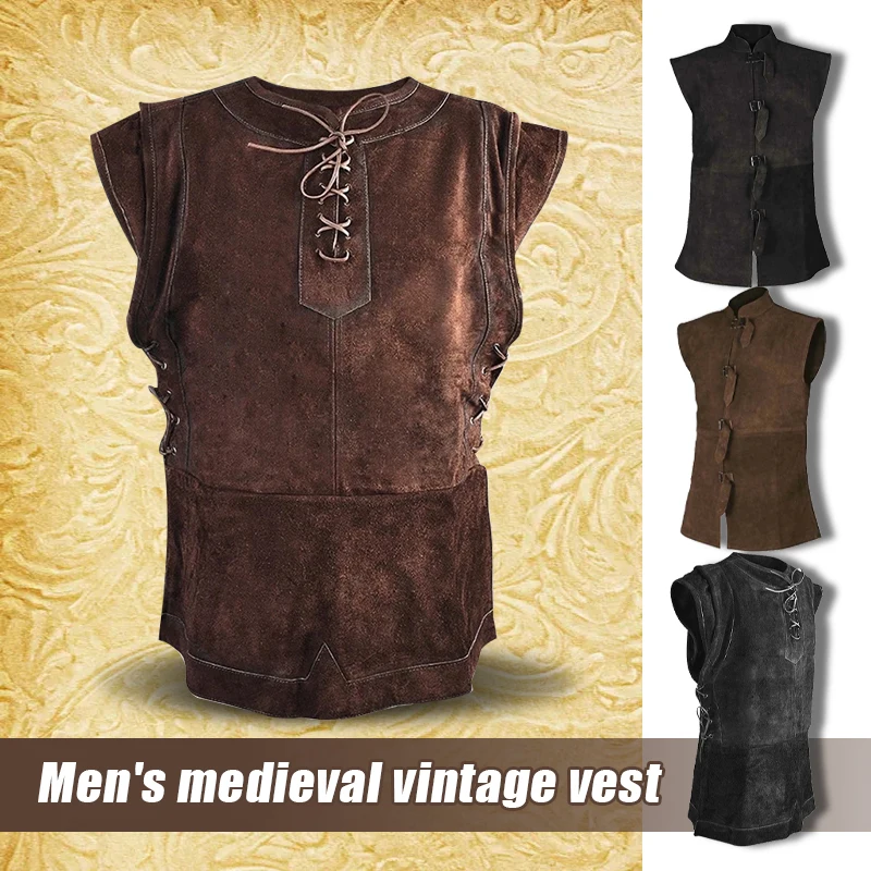 

Men Medieval Vest Renaissance Victoria Edwardian Steampunk Vest Vintage Gothic Tailcoat Jacket Halloween Costume 5XL