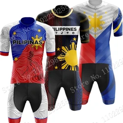 Cycling Jersey Philippines National Team 2024 Set Mens Summer Clothing Suit Road Bike Shirts Bicycle Bib Shorts MTB Wear Ropa