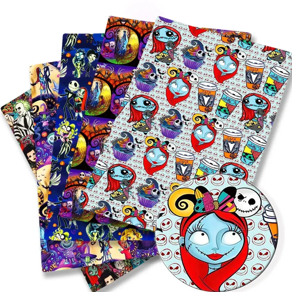

halloween fabric nightmare before christmas 140x50CM Cartoon cotton fabric Textile Sewing Dress Curtain Polyester cotton Fabric