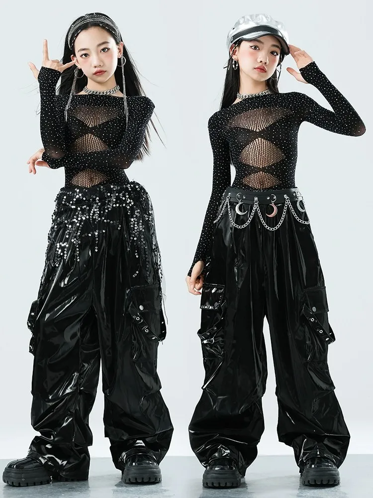 Children's Jazz Dance Outfit Me Top Skirt Set Street Dance Performance Costume Cute Girls orm Chinese Manufacturer