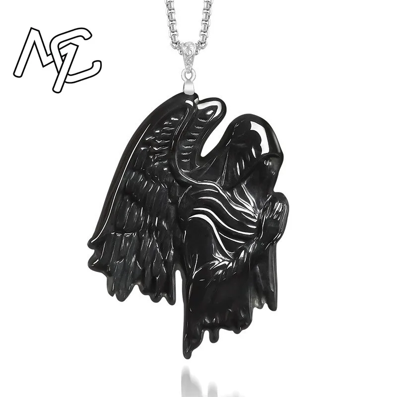 S925 Silver Natural Real Emerald Black Chicken Color Night Angel Pendant Necklace Jewelry Fashion Charm Certificate Gift
