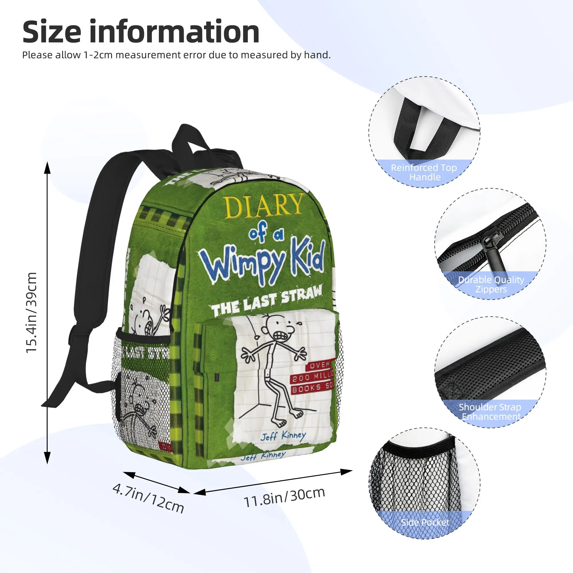 Diary of a Wimpy Kid The Last Straw cover Backpack Hot Sale Daypack Boys Girls BookBag Shoulder Bags for Men Women School Bag