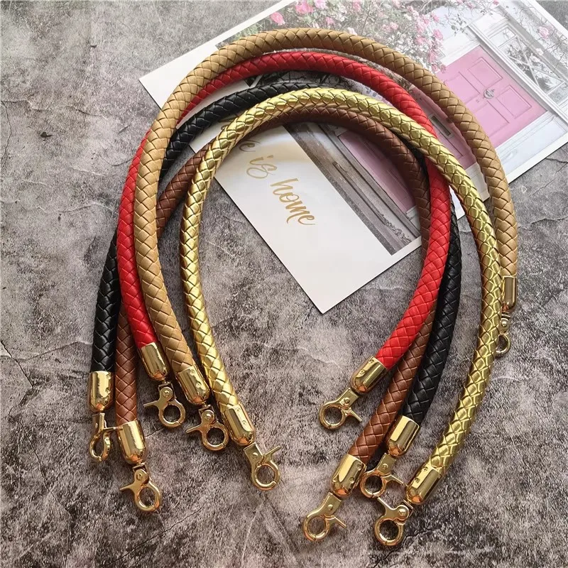 بو الجلود مضفر DIY حقيبة حزام استبدال قابل للتعديل حقيبة يد حزام سلسلة أبازيم معدنية ألوان متعددة لإكسسوارات المحفظة