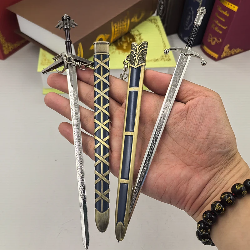 22cm | 30cm 게임 무기 검 영화 및 텔레비전 GOT of Thrones 풀 메탈 복제 미니어처 콜드 무기 검 모델 Juguetes 장난감