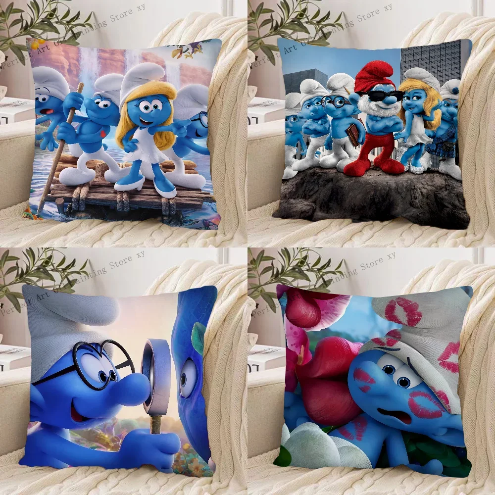 1PC The S-Smurfs Pillow Case Square Pillow Cushion Cover Bedroom Sofa Room Decoration Casual Pillow Cover