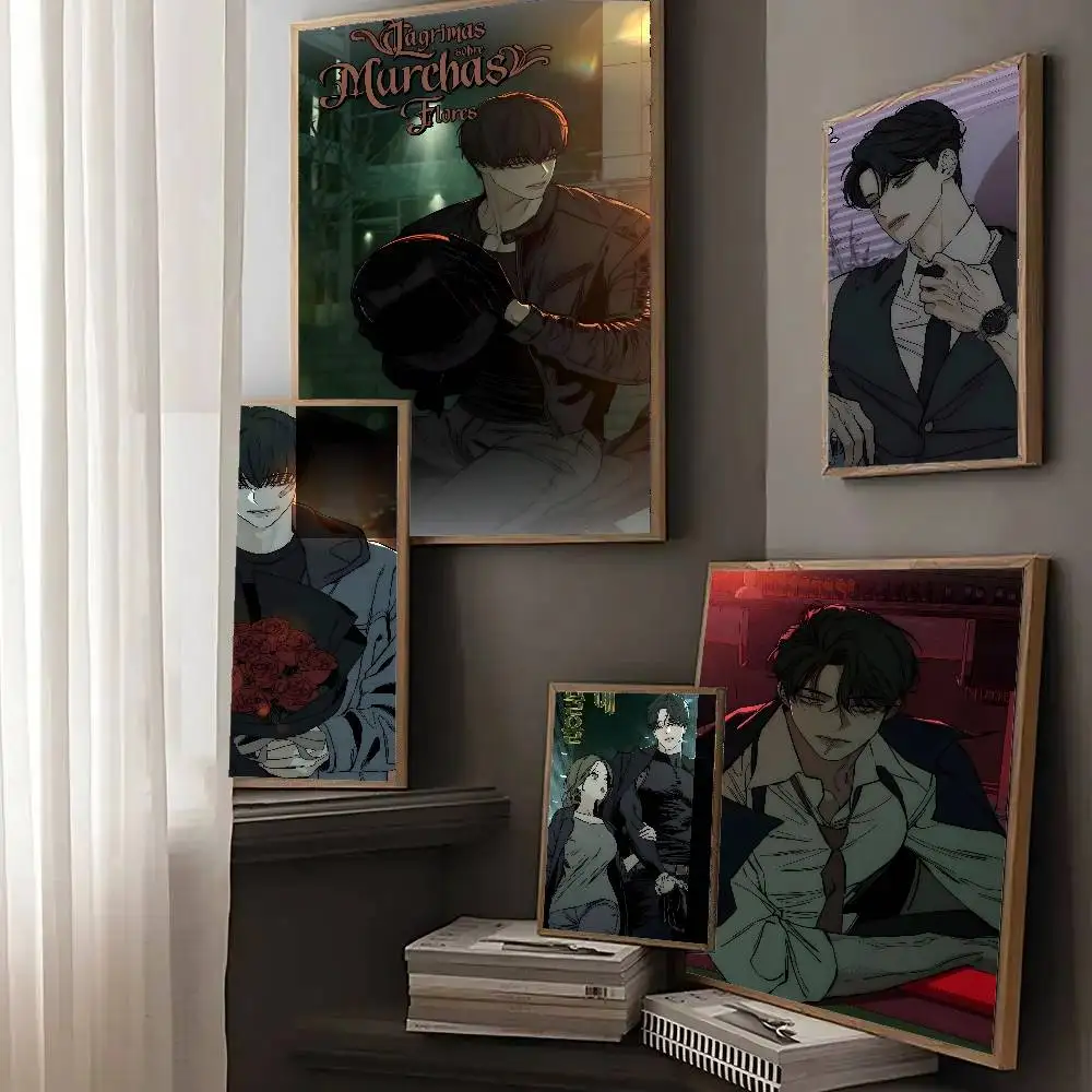 Tears On A Withered Flower Anime Poster And Prints Wall Art Pictures For Modern Bedroom Game Room Home Decor