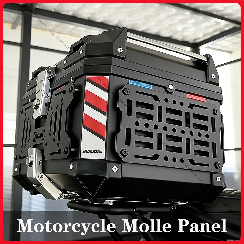 Motorcycle Molle Panel For Trunk Storage Aluminum Alloy Waterproof Tactical Panel Universal Side Box Organizer Modular Storage