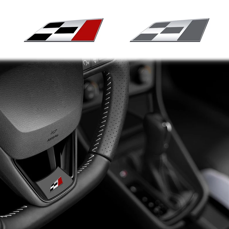 Car styling Race Flag Badge Car Steering Wheel Emblem Sticker For SEAT CUPRA 300 Leon 5f Ibiza 6j ATECA Arona Exeo R Tarraco