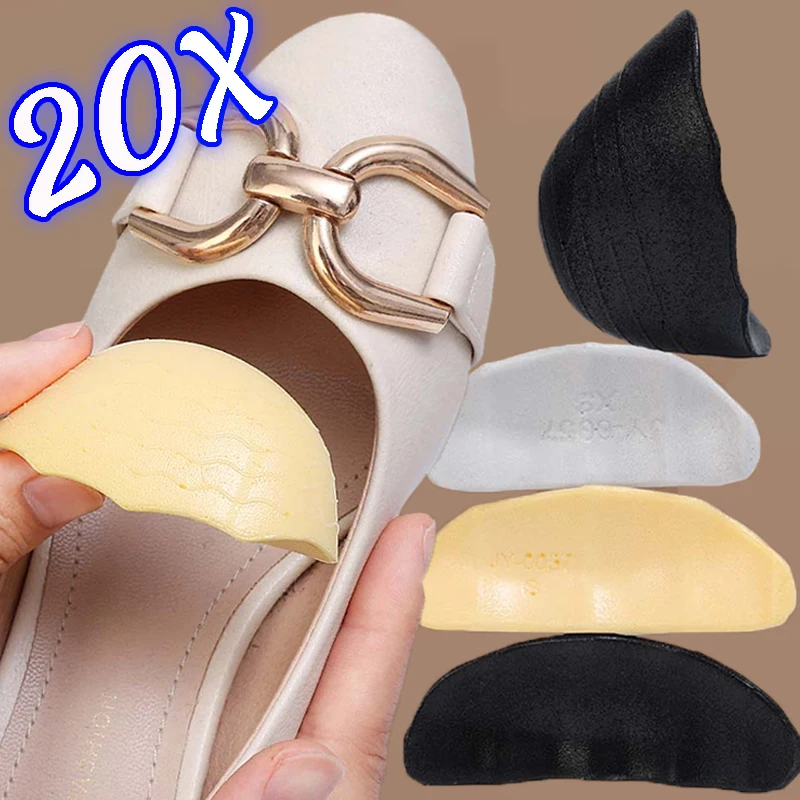 2/20pcs Anti Forward Sliding Forefoot Insert Pad Cuttable PU Foam Toe Plugs Front Foot Insoles Reduce Size Soft Shoe Accessories