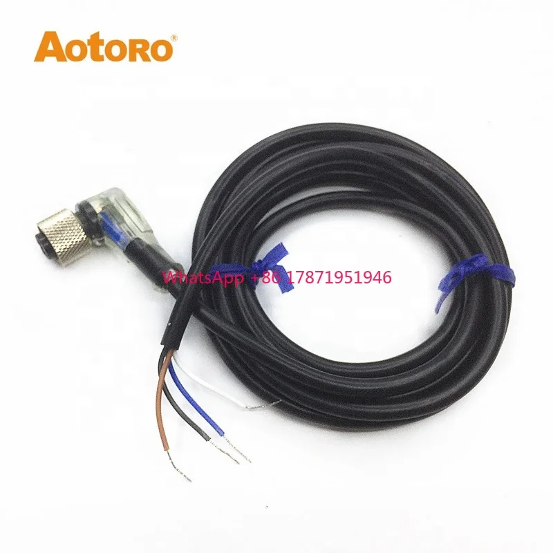 pvc plastic CL4-12 NPN angle 4pin M12 2m cables plgu wires eccossory