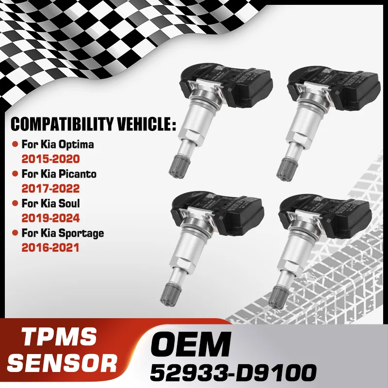 

1/4PCS Car Tire Pressure Sensor For Kia Optima 2015-2020 Kia Picanto 2017-2022 Kia Soul 2019-2024 Kia Sportage 2016-2021 433 MHz