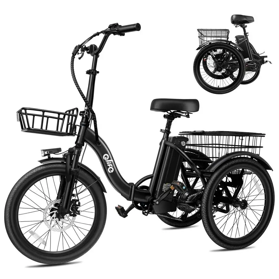 

Triker Electric Bike, Peak 750W Brushless Motor Folding Trike Ebike, 468Wh Removable Battery, StepThru 3 Wheel Electric Bicycle