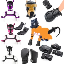 Pet Role Play Costume BDSM Adult Games Toy Puppy Play Cosplay Dog Hood Mask Neck Collar,Dog Tail Dog Paw Crawling,Boots Harness