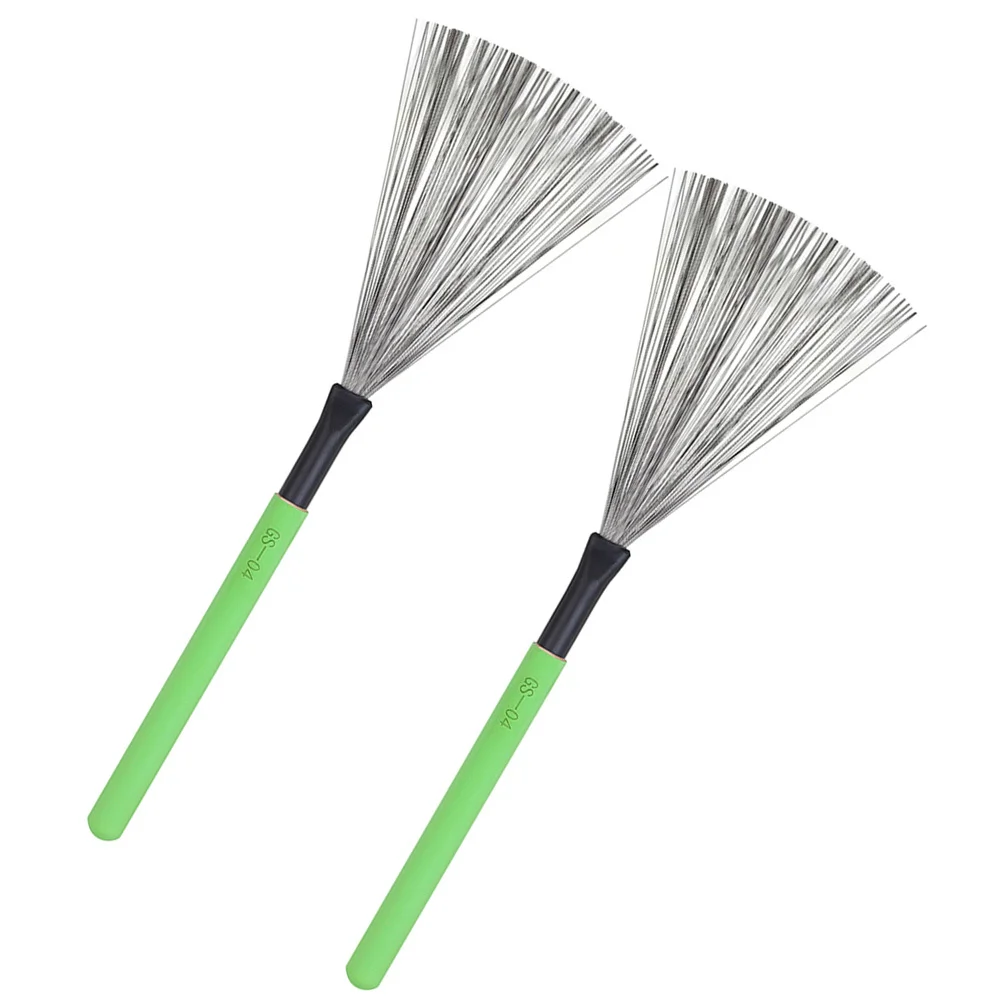

1Pair Drum Brush with Maple Handle High-Carbon Steel Wire for Percussion Instrument Kids Adults Beginners Jazz Drums Portable