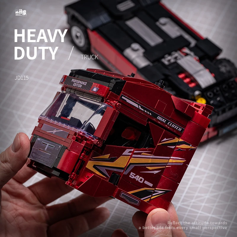 DIY ヨーロッパトラック トラクター 組み立てブロックキット - 頑丈な組み立て玩具、男の子の誕生日/パーティーギフト、車用コレクタブルモデル F