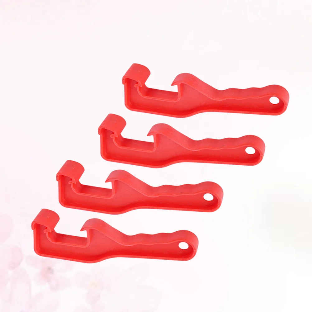 

4Pcs Plastic Bucket Opener Open Lid Wrench for Paint Can Barrel Sealed Container Quick Release Non Damaging Strong Grip Red