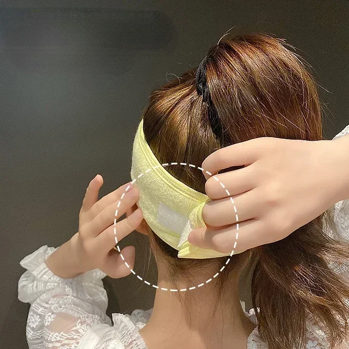 Accesorios para el cabello de toalla suave, diademas faciales ajustables para SPA para niñas, banda para el cabello, accesorios de maquillaje para baño y lavado