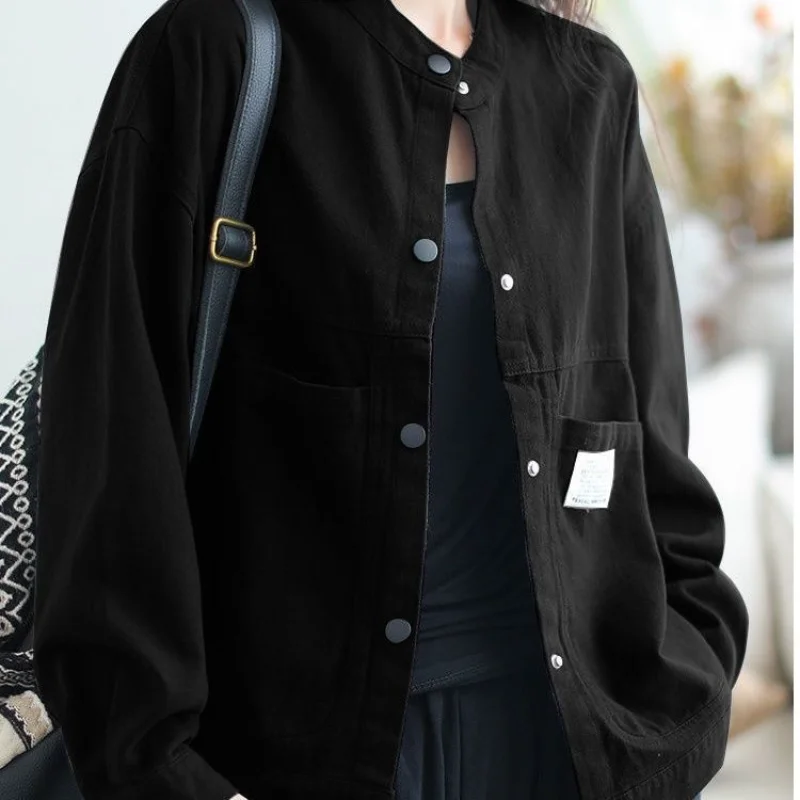 ฤดูใบไม้ร่วงใหม่ Retro หลวมผ้าฝ้ายอเนกประสงค์แฟชั่นเสื้อแจ็คเก็ต