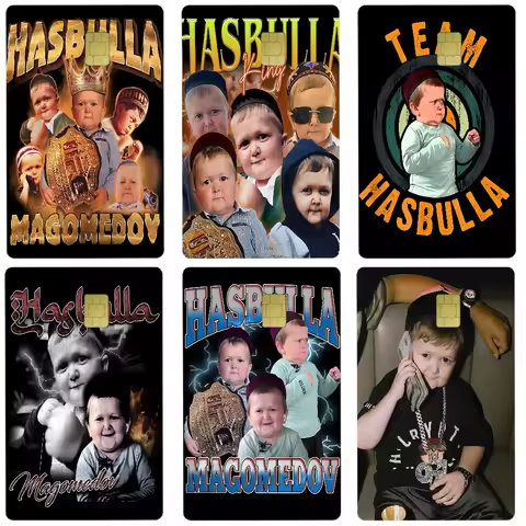 Funny Hasbulla 4pcs 1Set Of VISA Credit Card Subway Access Card Waterproof Stickers