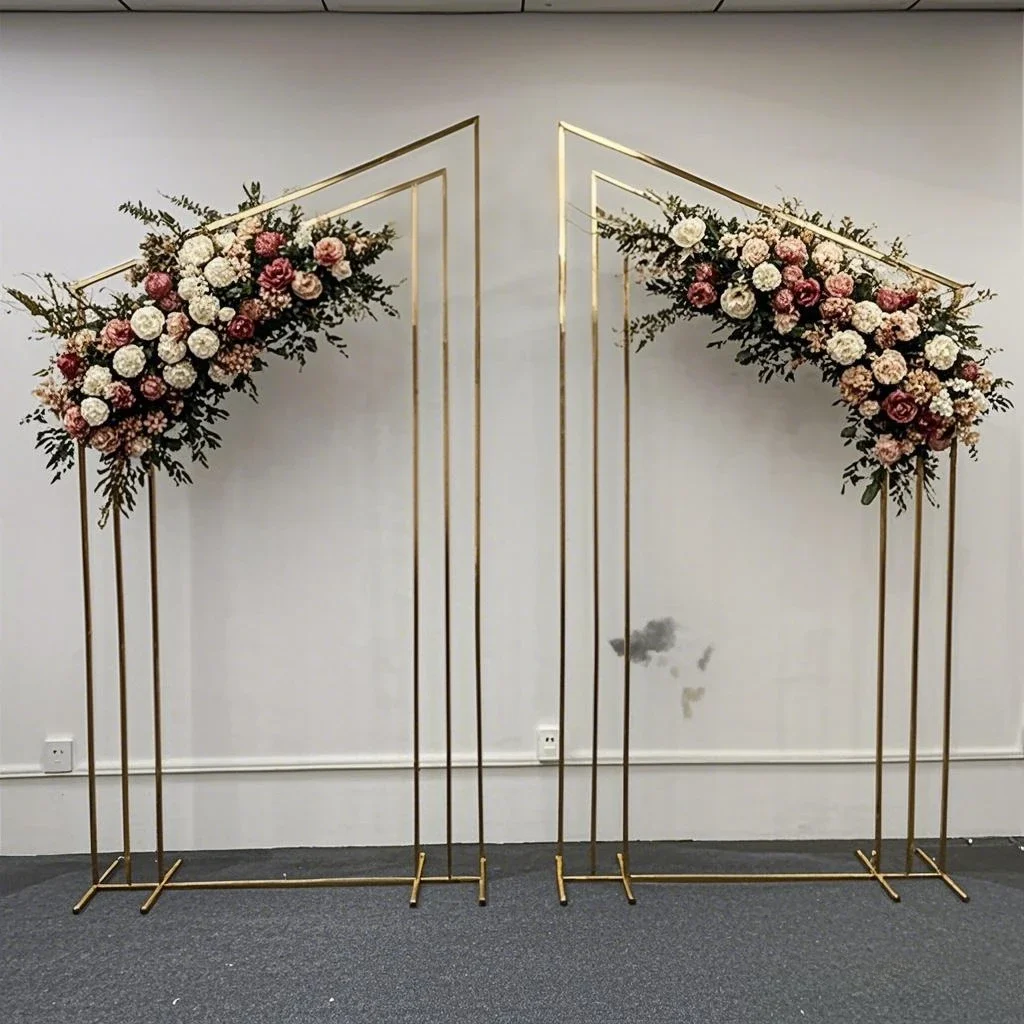 Gold Geometric Background Frame for Wedding Party Stage Decoration Screen Outdoor Family Christmas Party Flower Stand