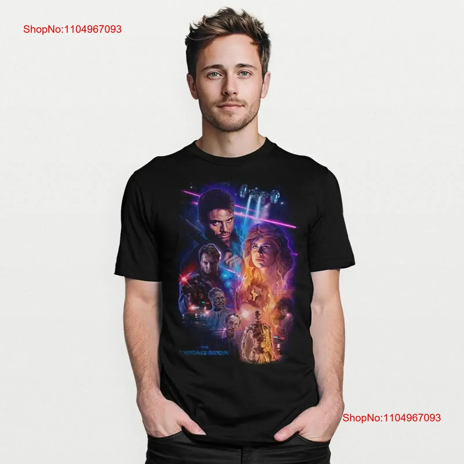 تي شيرت Terminator 1984 Art مقاسات للرجال والنساء TER 08611 عتيق مغسول مريح أوم موضة جرافيك قليلاً #1