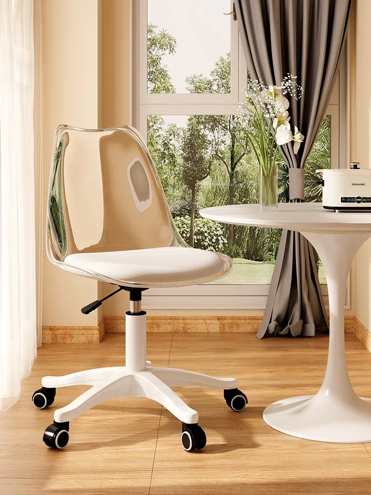 Luxury Dining Chair,Transparent Furniture,Home Office,Beauty Manicure,Desk,Backrest Stool,Rotatable Adjustable Chairs Customized - view 2