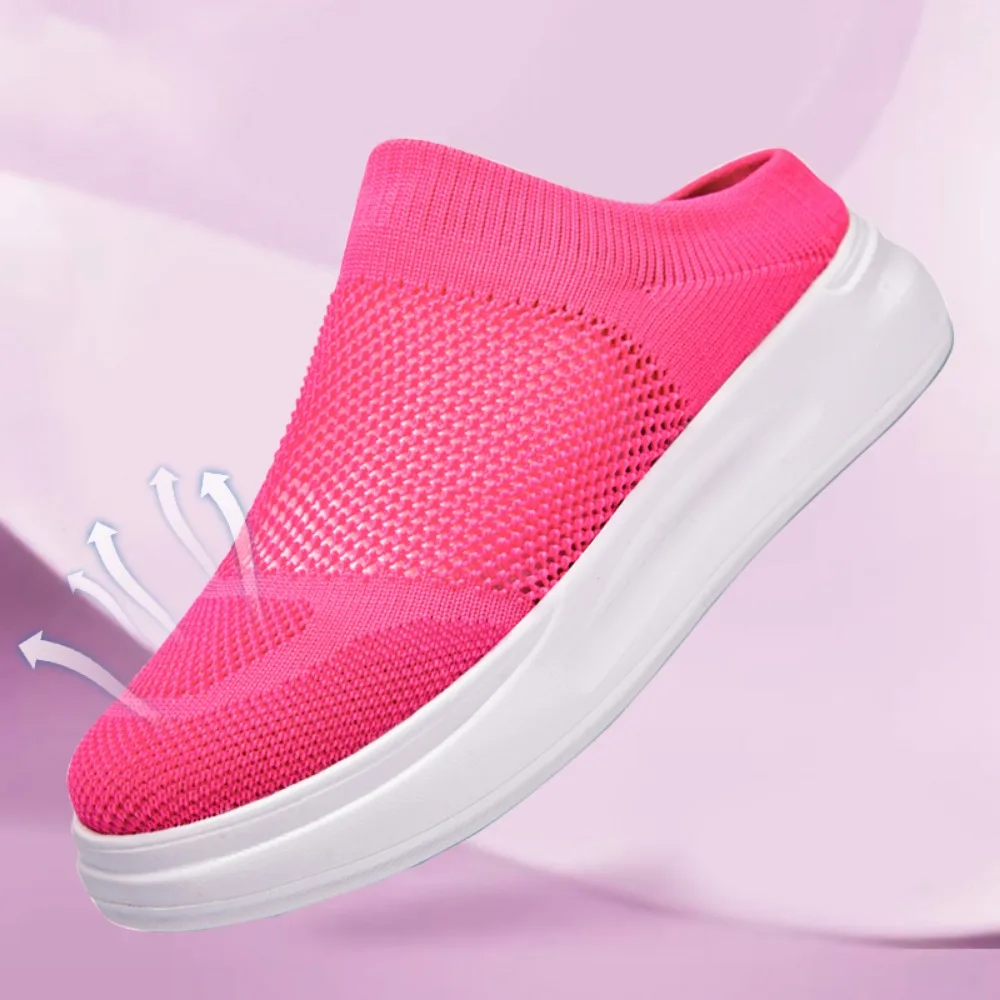 Women's Vulcanized Shoes High Quality Women Sneakers Slip On Flats Shoes Lightweight Breathable Casual Mesh Slippers Fashionable