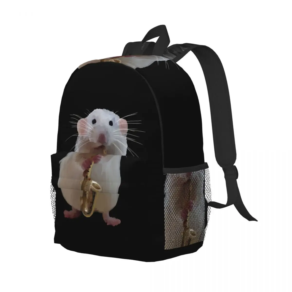 Rat Playing The Saxophone Backpack Student Boys Girls BookBag Men Women School Bag Computer Shoulder Bags
