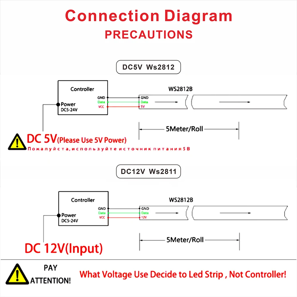 RF قطاع صغير التحكم عن بعد LED بكسل قطاع تحكم 14/17/21 مفتاح USB DC5-24V WS2811/2812/2813/2815 وحدة تحكم بسيطة RGB LED #6