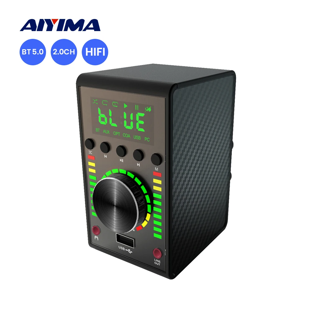 

AIYIMA аудио Bluetooth 5,0 усилитель MA12070 Hifi стерео 68 Вт Mni Amp оптический встроенный усилитель домашний/Автомобильный/морской усилитель USB DAC